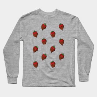 Chocolate Covered Strawberries Pattern Long Sleeve T-Shirt